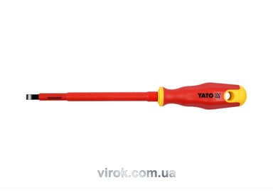 Викрутка плоска діелектрична ізольована YATO : шліц SL6,5 x 150 мм. VDE до 1000V [12/120]