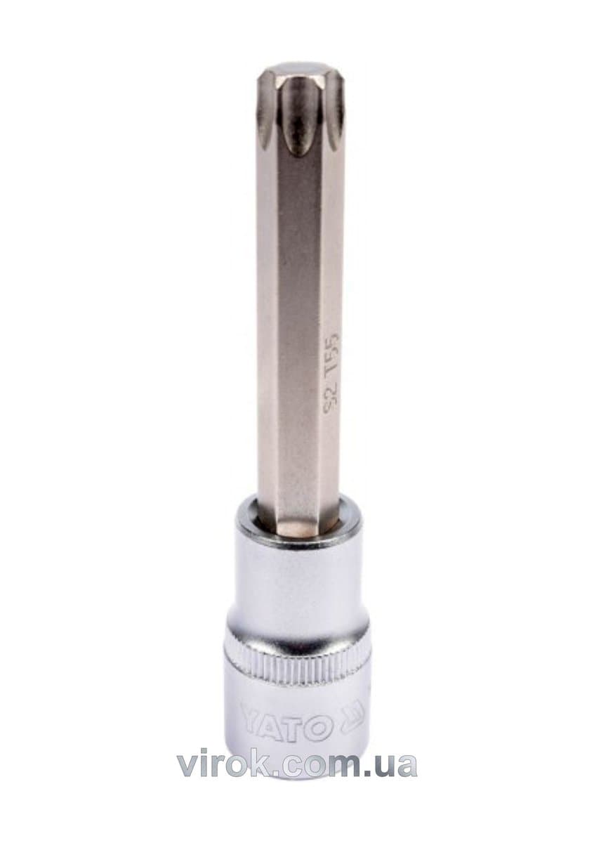 Головка торцева YATO квадрат 1/2 "TORX" подовжена Т55, L= 100 мм [20/120]