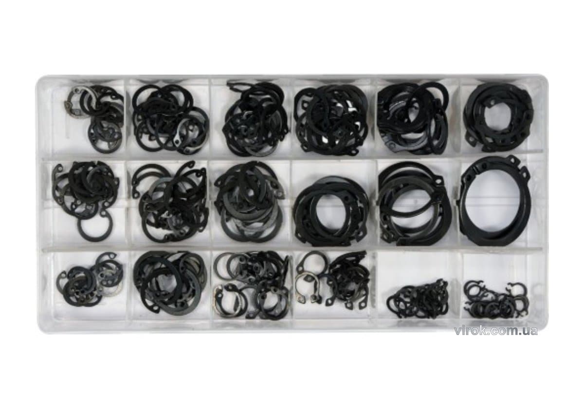 Стопорні кільця зовнішні і внутрішні YATO; Ø= 6- 20 мм, наб. 225 шт. [5/20]