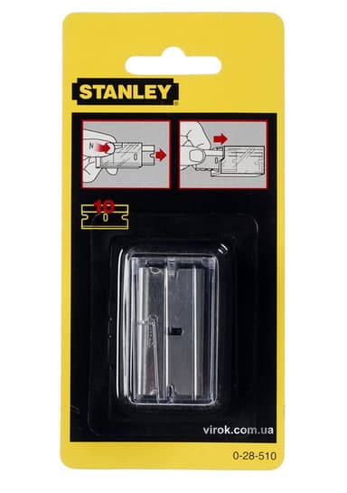 Леза змінні трапецевидні STANLEY : M= 40 х 40 мм для скребка STANLEY (0-28-500) 10 (Шт/Уп.)