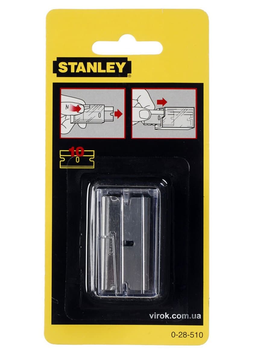 Леза змінні трапецевидні STANLEY : M= 40 х 40 мм для скребка STANLEY (0-28-500) 10 (Шт/Уп.)
