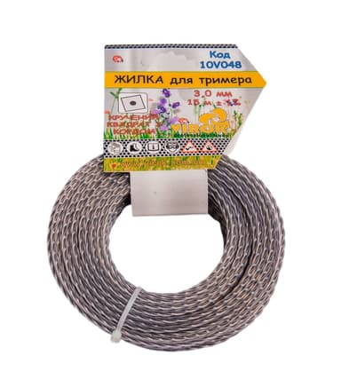 Жилка для тримера "Кручений КВАДРАТ з кордом" TM VIROK : Ø= 3,0 мм, l= 15 м