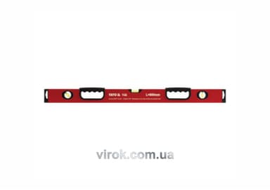 Рівень алюмінієвий YATO : L= 60 см. 3 капсули, 2 ручки [10/30]