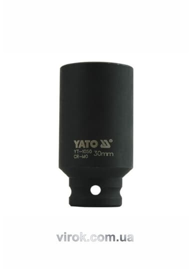 Головка торцева ударна 6-гранна YATO : подовжена, квадрат 1/2", М= 30 мм, L= 78 мм [10/40]