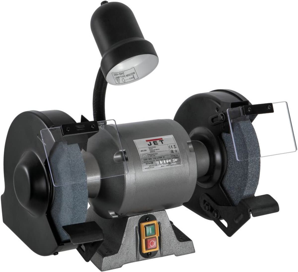 Точильний верстат JET JBG-200 : 230В, 0,67(0,37)кВт, диски Ø= 200/16х 25 мм, зернист.- 36G і 60G