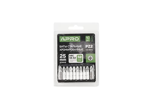 Біта РZ2*25мм хром (10шт/уп) APRO
