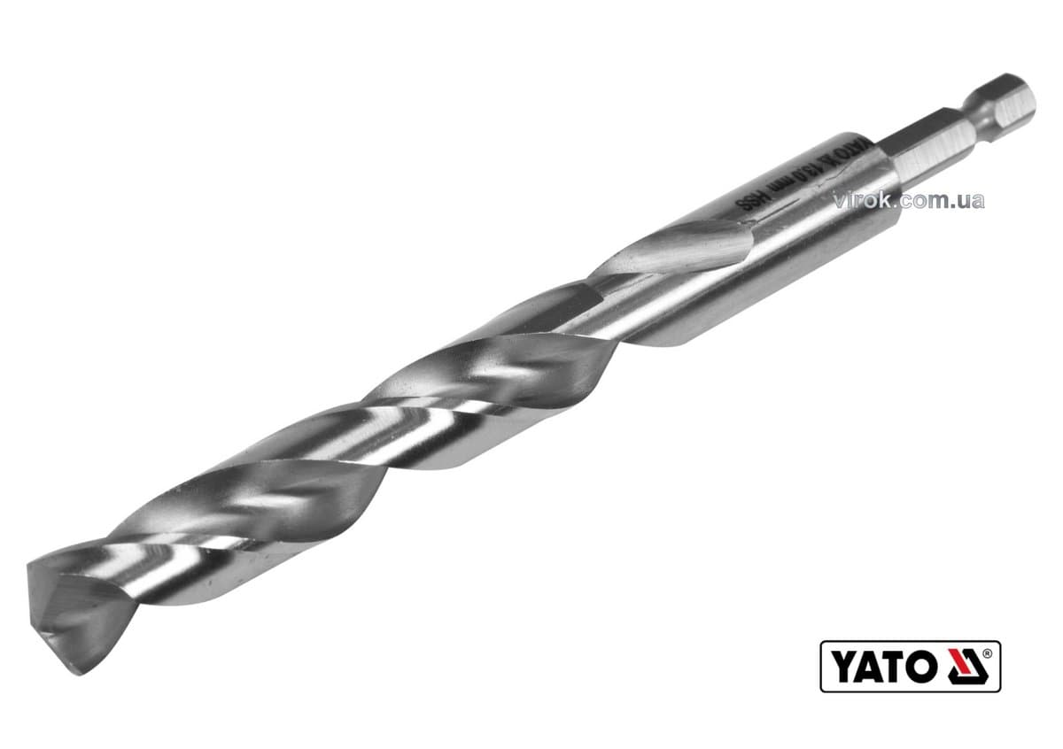 Свердло по металу YATO: HSS6542, Ø=13мм, HEX-1/4",l=151/101мм,для нержав.,конструкт.,легов.сталі(DW)