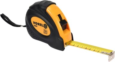 Рулетка з метричною шкалою VOREL : l= 10 м, w= 25 мм, 2 фіксатори [6/60]
