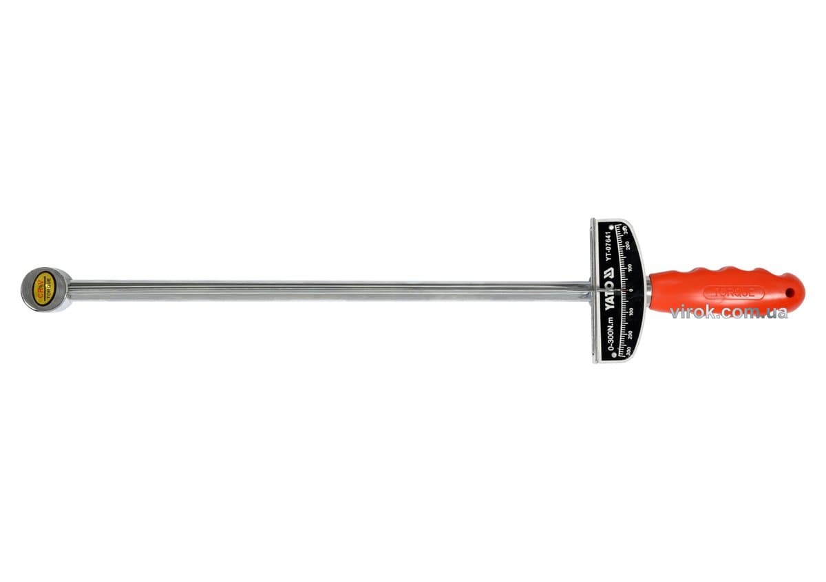 Ключ динамометричний стрілковий YATO : квадрат 1/2", F= 0-300 Нм [16/256]