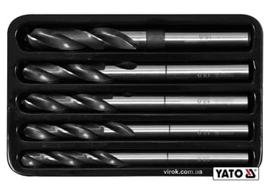 Набір свердл по металу YATO: HSS 4241, Ø10-15мм, L=75/150мм, до нержав. і конструкц. сталі, 5 шт[10]
