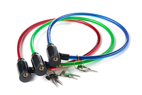 Замок велосипедний 8х650мм пач 10 шт AURORA