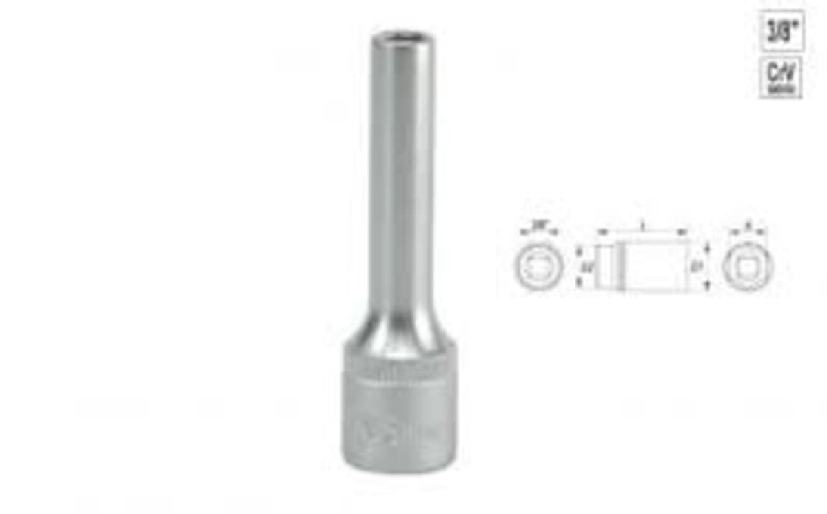 Головка торцева 6-гранна YATO : подовжена, квадрат 3/8", М= 11 мм, L= 63 мм [24/48/96]