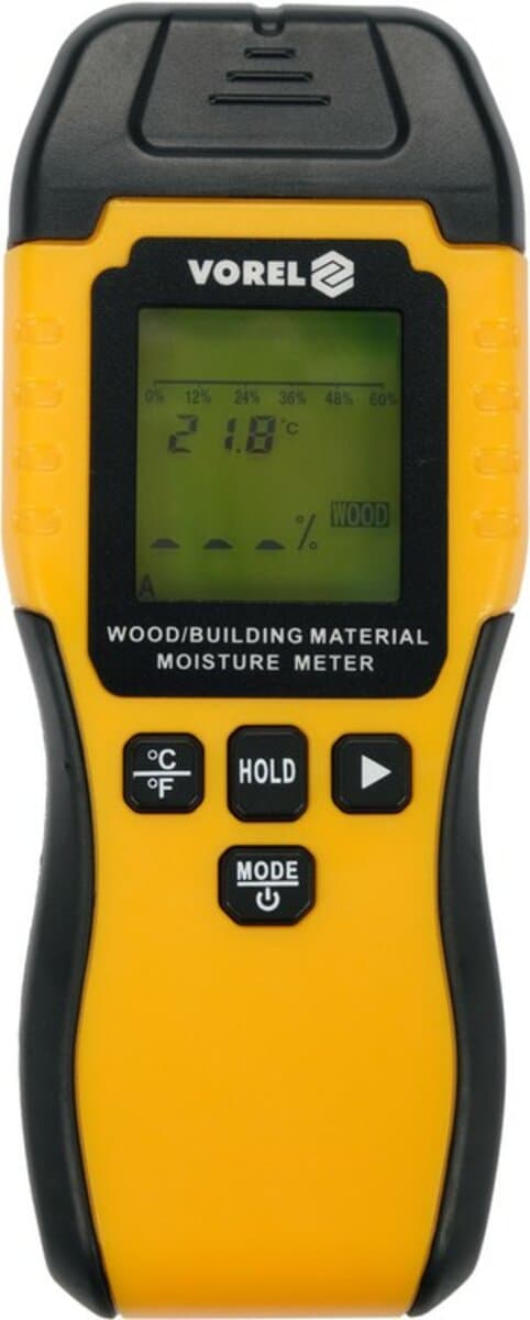 Вологомір електронний для деревини і будматеріалів YATO;діапазон вологості 6-60% дерево,1,5- 33%(DW)