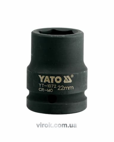 Головка торцева ударна 6-гранна YATO : квадрат 3/4", М= 22 мм, L= 50 мм [16/64]