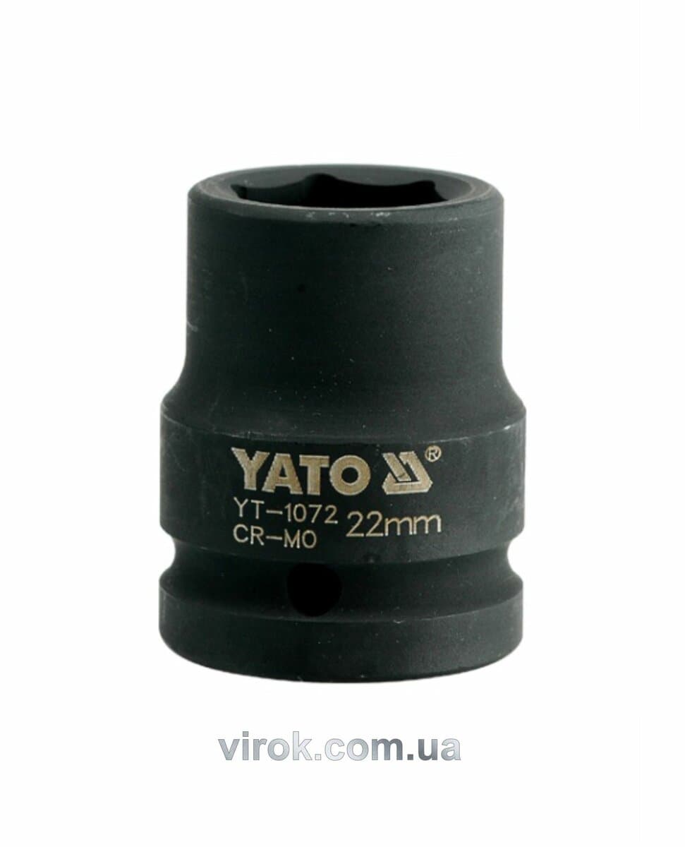 Головка торцева ударна 6-гранна YATO : квадрат 3/4", М= 22 мм, L= 50 мм [16/64]