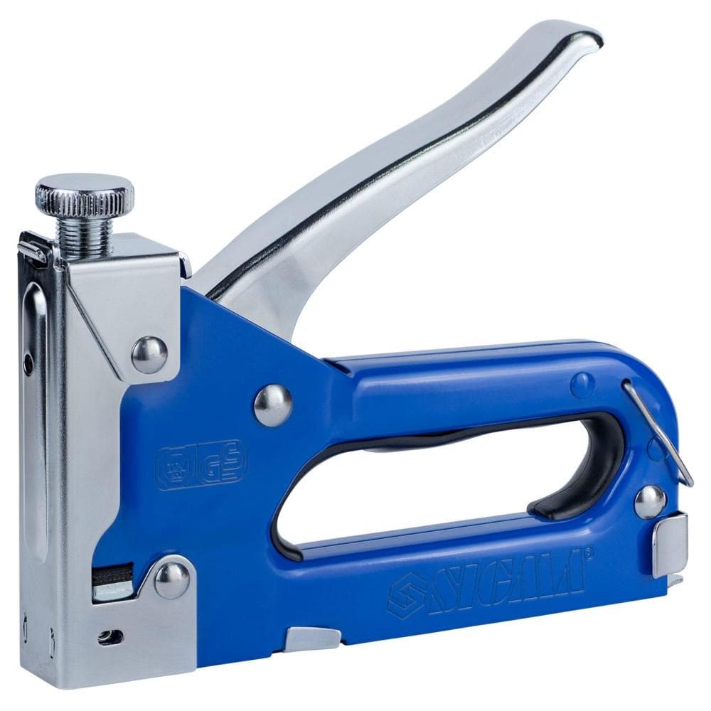 SIGMA Степлер для скоб із регулятором 4-14 мм (синій)