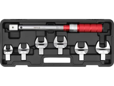 Ключ динамометричний YATO з 6 ріжковими вставками М17-М29, F= 10- 100 Нм для кондиціонерних систем