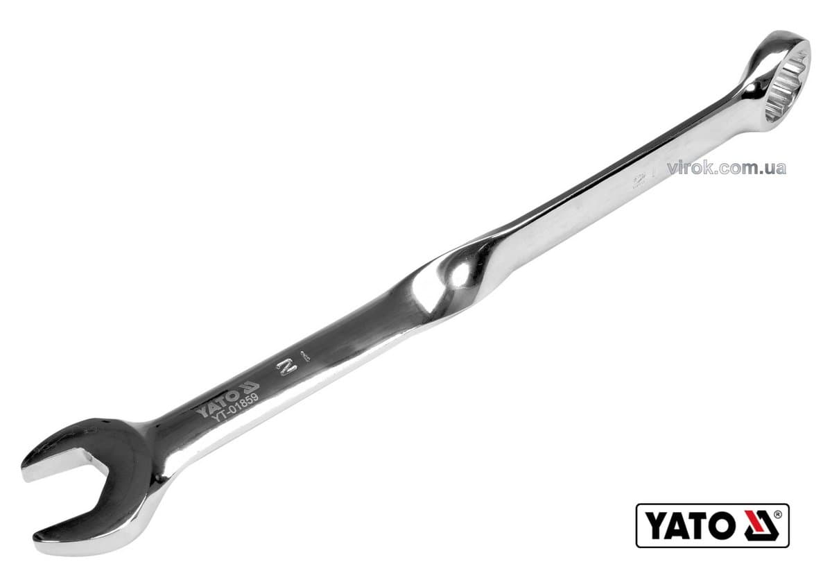 Ключ ріжково-накидний, кручений 90° YATO : М= 21 x 283 мм, Cr-V(DW)