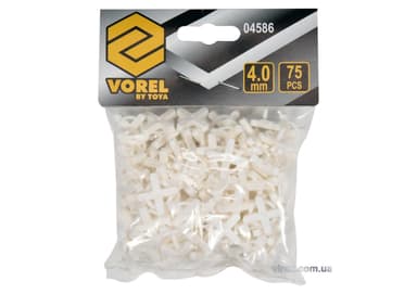 Хрестики дистанційні багаторазові для плитки VOREL : тип U, 4 мм. 100 (Уп/Шт.)(DW)