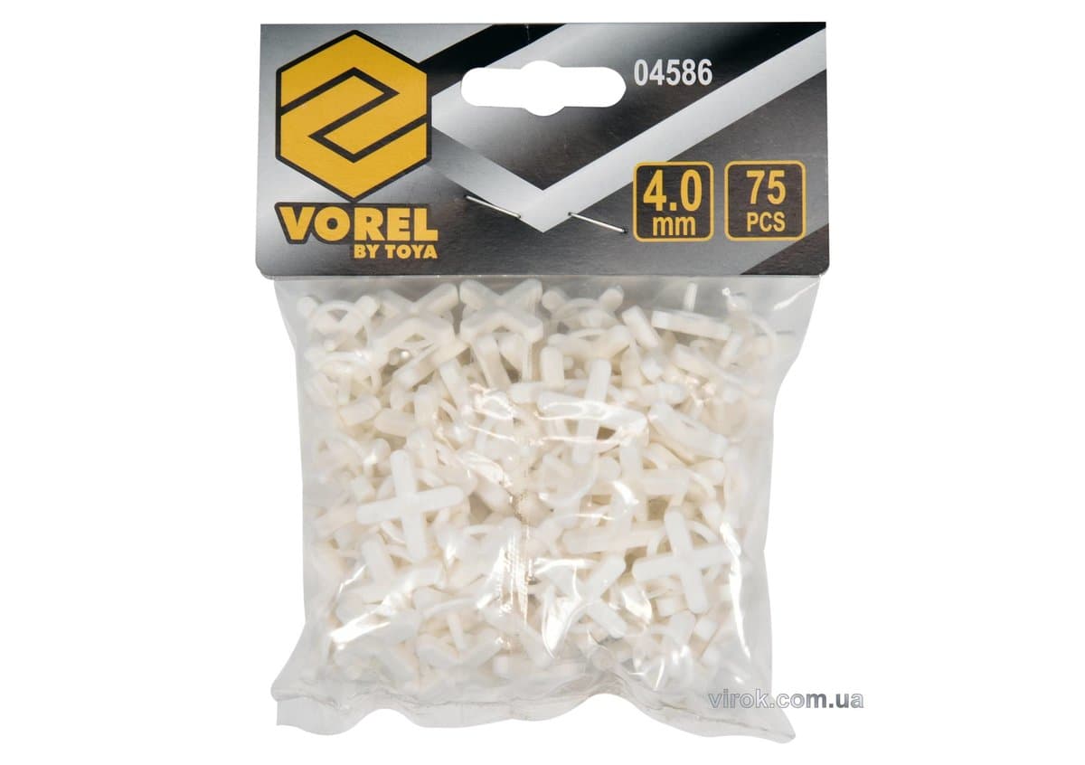 Хрестики дистанційні багаторазові для плитки VOREL : тип U, 4 мм. 100 (Уп/Шт.)(DW)