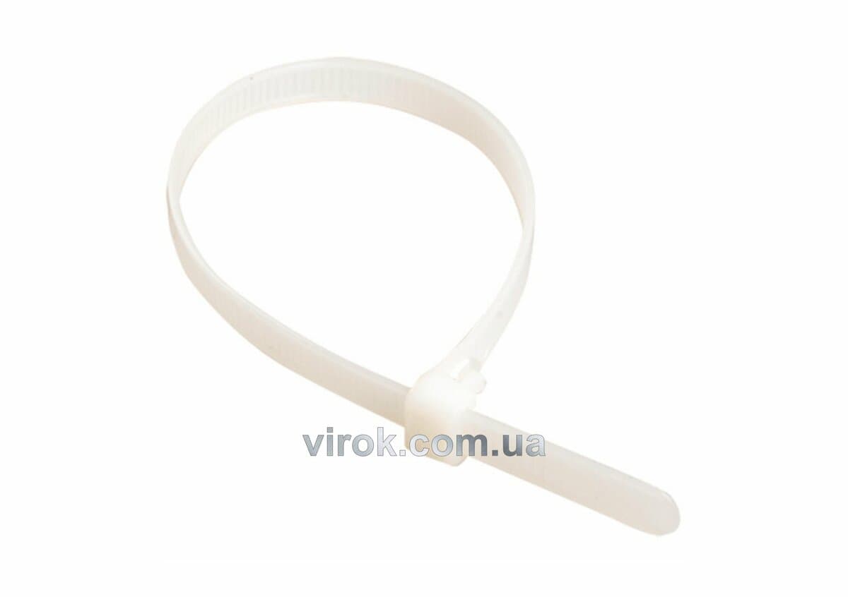 Хомут стяжний нейлоновий білий 80х2,5 100 шт [600]