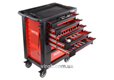 Шафа з інструментами 211 елем., 5 лотків YATO на 4 колесах; 7 шуфляд; 98х 77х 46,5 см [1/2]