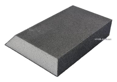 Губка шліфувальна трапецевидна VOREL : Р100, 125х 90х65 мм, h= 25 мм 4-стороння [100]
