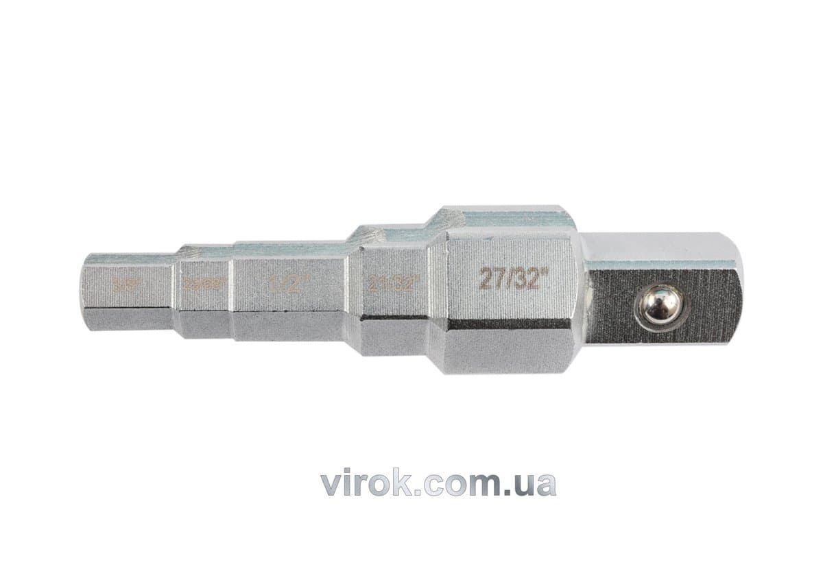 Ключ ступеневий YATO : квадрат 1/2" для головок 3/8", 29/68", 1/2", 21/32", 27/32" [100]