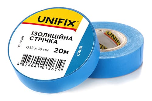 Ізоляційна стрiчка синя 0.17х18мм 10м (пачка, кратно 10шт) UNIFIX