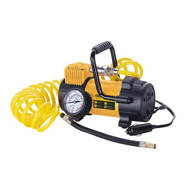 СИЛА Компресор однопоршневий ТРОФІ 40 л / хв 10 Атм (Кручений шланг 5 м, клеми АКБ / прикурювач)