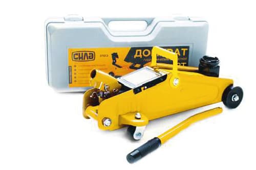 Домкрат гідравлічний підкатний 2т (висота підйому 135-330мм) в кейсе СИЛА