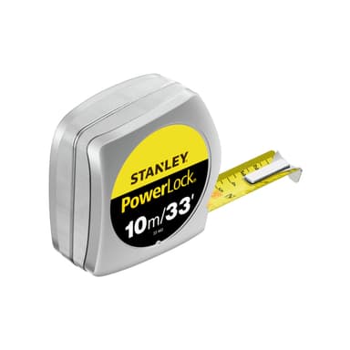 Рулетка STANLEY "Powerlock" : L= 10 x 25 мм. комбінована, сталева з покр. Mylar, хром. корпус