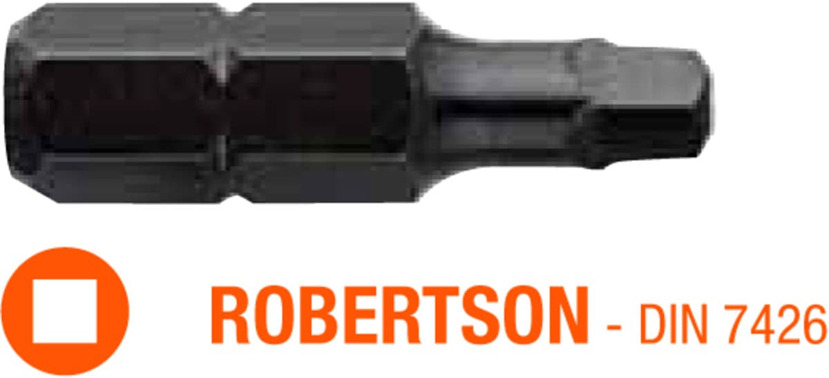 Насадка викруткова USH Industry : Robertson R0 x 25 мм, Уп. 5 шт.