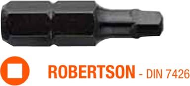Насадка викруткова USH Industry : Robertson R0 x 25 мм, Уп. 5 шт.