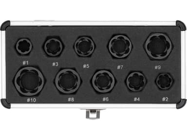 Торцеві головки до пошкоджених болтів і гайок YATO з квадратним приводом, М 9-19мм, компл. 10ел [50]