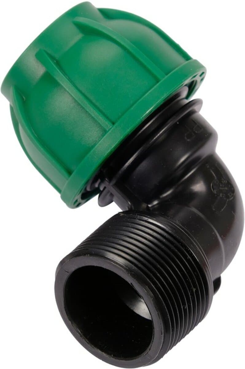 Коліно 90° до водяних пластикових труб з зовн. різьбою 32 мм-5/4" FLO поліпропілен, для тиску 1 MPa