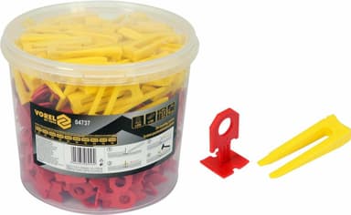 Кліпси і клини для викладання керамічної плитки VOREL : 3 мм, t≤ 14 мм. 300 + 100 шт.(DW)