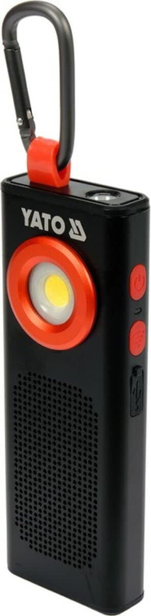 Ліхтар світлодіодний акумул. YATO Li-Po 3.7 В, 2000 mАГод, 500 Lm, динамік 3W Bluetooth(DW)