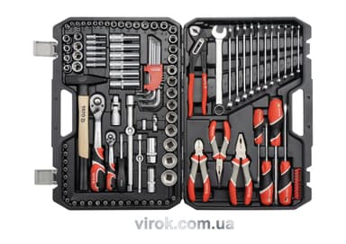 Набір головок торцевих YATO : квадрат 1/2", 1/4" з інструментами, насадками. 122 шт. [2/42]