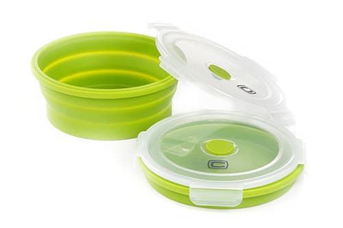 Ланчбокс складаний з кришкою-засувкою круглий зелений 900мл СИЛА