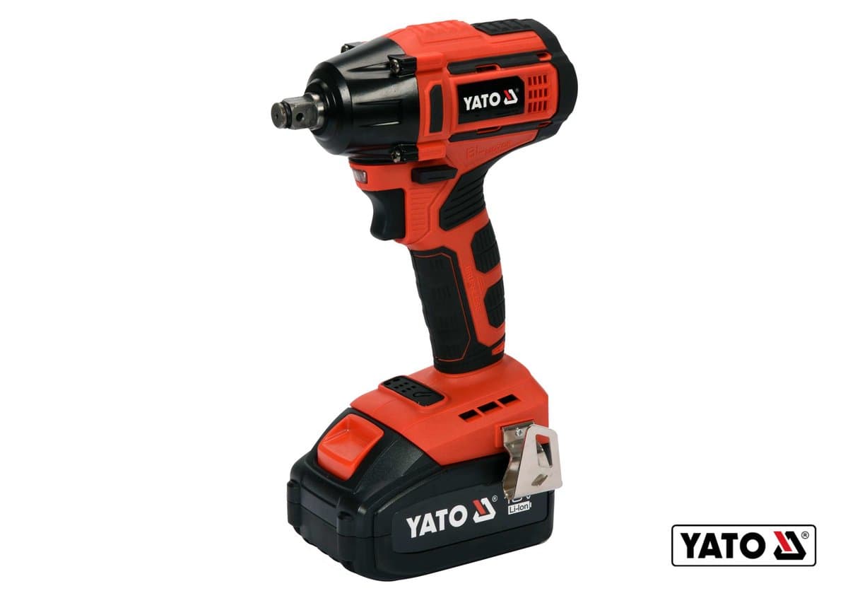 Гайковерт ударний акумуляторний безщітковий YATO: квадрат- 1/2", 250Нм, Li-Ion 18В, 3 Агод +кейс [5]