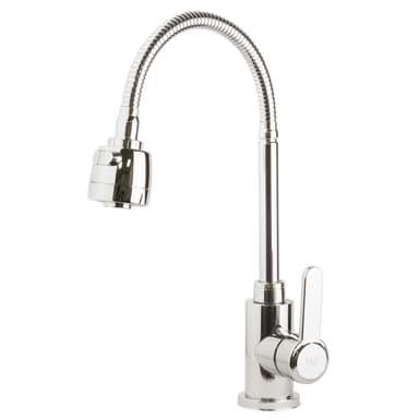 Змішувач s18 Ø35 для кухні вилив гофрований на гайці SS TAU (9818110)