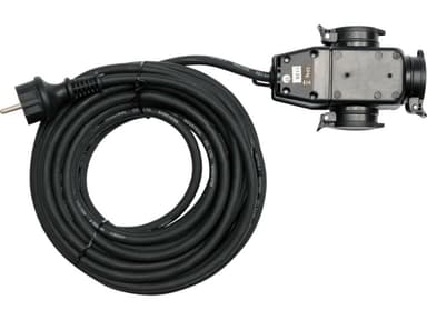 Подовжувач електромережевий YATO: l= 20 м, 16 A, 3Gх1,5 mm2, IP44 з розгалужовачем з 3 гніздами [4]