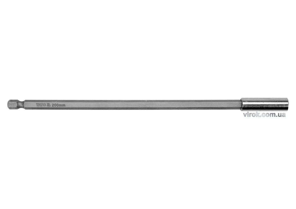 Тримач адаптер насадок викруткових YATO : HEX-1/4", L= 200 мм. магнітний [50/100]