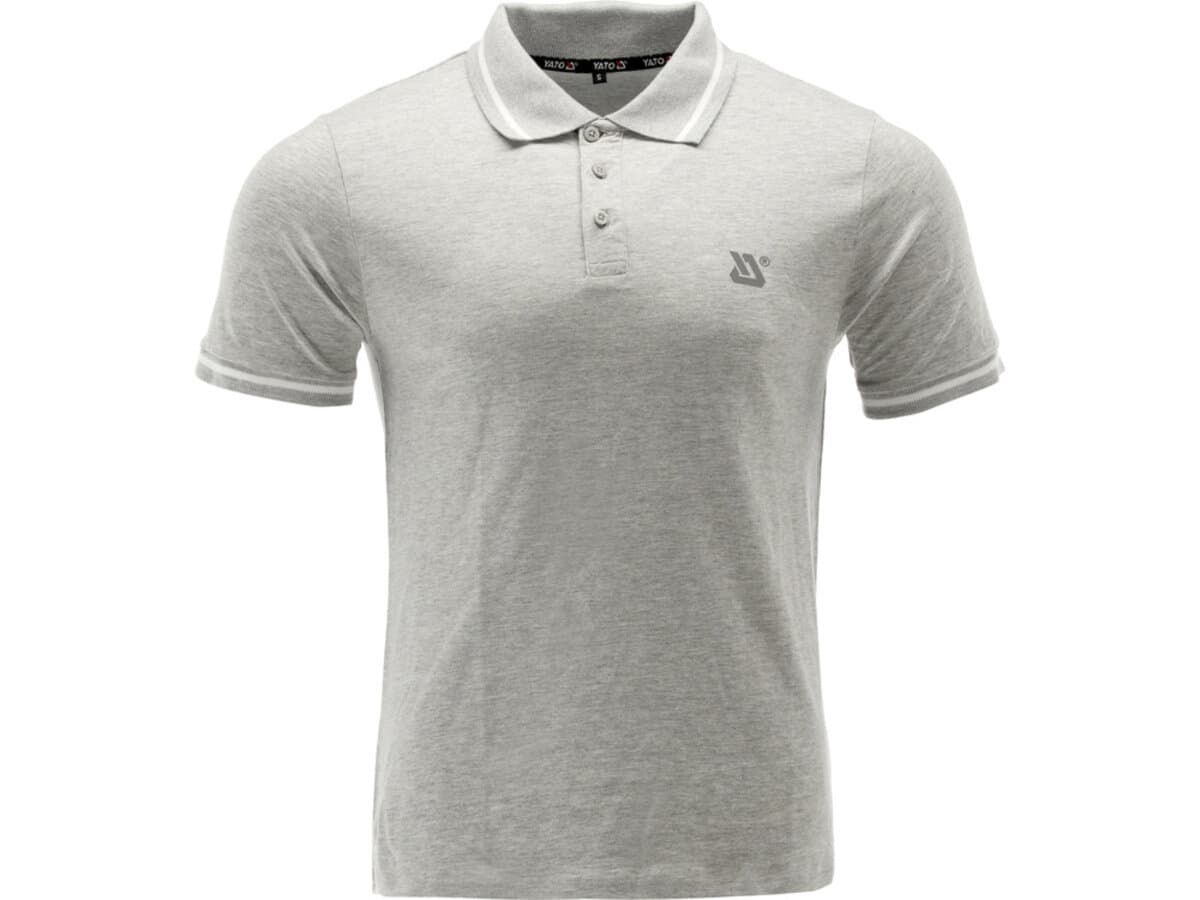 Футболка ПОЛО сіра YATO, розм. 2XL/ вис- 78 см х шир- 61 см, 95%- бавовна і 5%-віскоза [40]