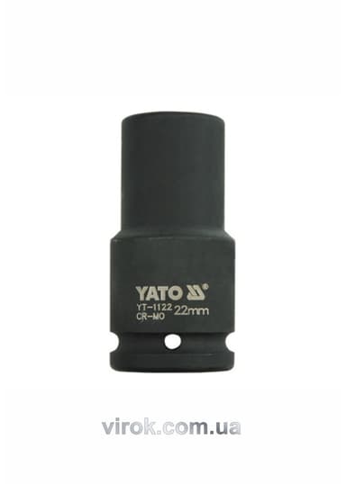 Головка торцева ударна 6-гранна YATO : подовжена, квадрат 3/4", М= 22 мм, L= 90 мм [9/36]