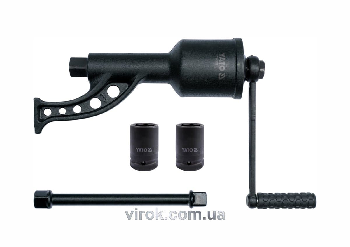 Вороток з редуктором YATO : квадрат 1", F= 5800 Нм, L= 380 мм [1/60]