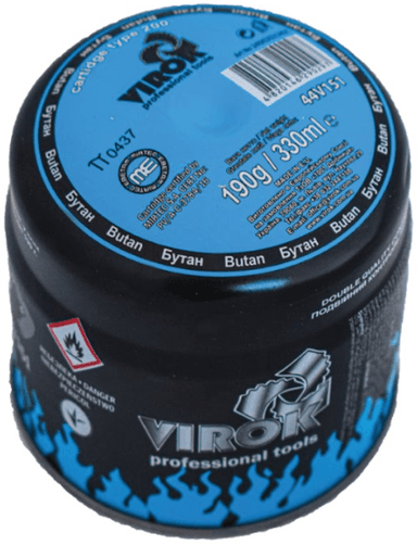 Балон газовий 1-разовий VIROK пробивний. 190g/330ml. type 200 BUTAN (E417) [48]