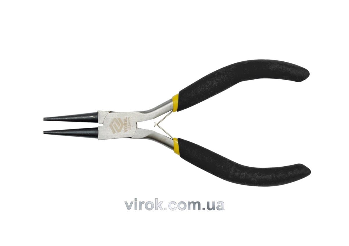 Щипці - круглогубці міні VOREL : прямі, L= 125 мм, з ізольованими ручками [12/120]