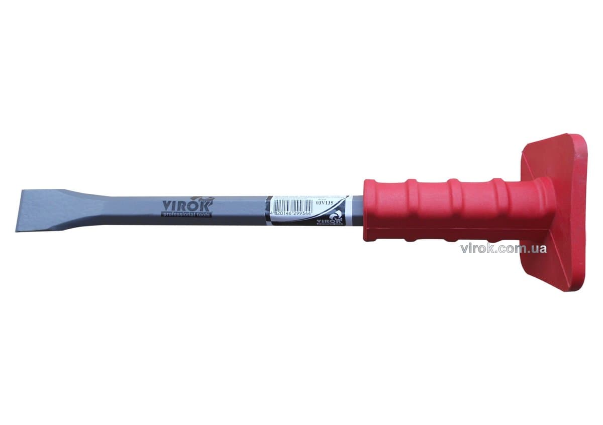 Зубило каменяра VIROK з гумовою ручкою 350 мм